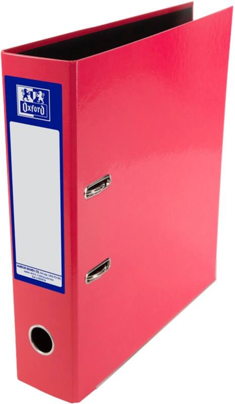 OXFORD Classy Wide Lever Arch File A4 70 mm Pink 2 Rings Board, Paper High-Glossy