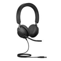 Jabra Evolve2 40 Wired Stereo Headset Over the Head Noise Cancelling USB Type-A with Microphone Black