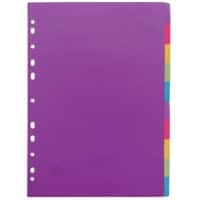 Concord Blank Dividers A4 Assorted Multicolour 10 Part Cardboard 11 Holes 10 Dividers