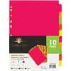 Concord Neon Blank Dividers A4 Assorted Multicolour 10 Part Manilla 11 Holes