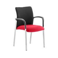 Dynamic Visitor Chair Fixed Armrest Academy Bergamot Cherry Seat Black Back Fabric