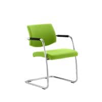 Dynamic Visitor Chair Fixed Armrest Havanna Seat Myrrh Green Fabric