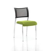 Dynamic Visitor Chair Brunswick Chrome Frame Mesh Back Myrrh Green Fabric Seat Without Arms