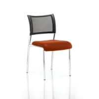 dynamic Brunswick Visitor Chair Without Armrest Chrome Frame Mesh Back Tabasco Orange 550 x 610 x 840 mm Fabric Seat