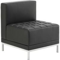 Dynamic Straight Back Sofa Infinity Modular Seat Black Without Arms Bonded Leather