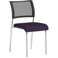 Dynamic Visitor Chair Brunswick Chrome Frame Mesh Back Tansy Purple Fabric Seat Without Arms