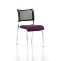 Dynamic Visitor Chair Brunswick Chrome Frame Mesh Back Tansy Purple Fabric Seat Without Arms