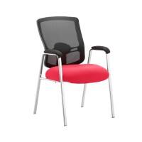 Dynamic Visitor Chair Fixed Armrest Portland Seat Bergamot Cherry Fabric