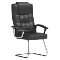 Dynamic Cantilever Chair Fixed Armrest Moore Deluxe Seat KC0152 Black Bonded Leather