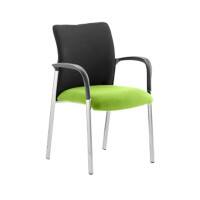 Dynamic Visitor Chair Fixed Armrest Academy Seat Myrrh Green Seat Black Back Fabric