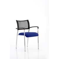 Dynamic Visitor Chair Fixed Armrest Brunswick Chrome Frame Mesh Back Stevia Blue Fabric Seat