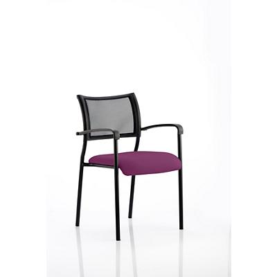 Dynamic Visitor Chair Fixed Armrest Brunswick Seat Tansy Purple Fabric