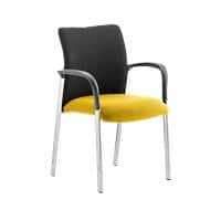 Dynamic Visitor Chair Fixed Armrest Academy Seat Senna Yellow Seat Black Back Fabric