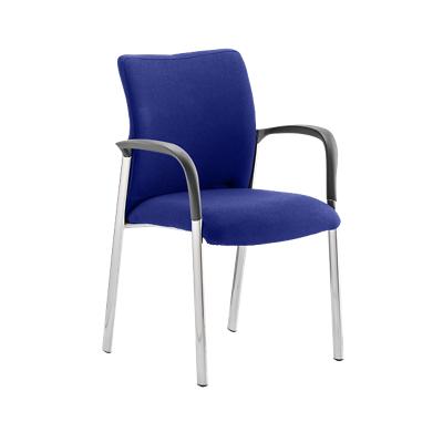 Dynamic Visitor Chair Fixed Armrest Academy Seat Stevia Blue Fabric