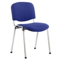 Dynamic Stacking Chair ISO Chrome Frame Stevia Blue Fabric Seat Pack of 4 Without Arms