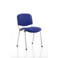 Dynamic Stacking Chair ISO Chrome Frame Stevia Blue Fabric Seat Pack of 4 Without Arms