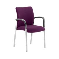 Dynamic Visitor Chair Fixed Armrest Academy Seat Tansy Purple Fabric