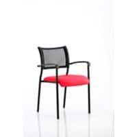 Dynamic Visitor Chair Fixed Armrest Brunswick Seat Bergamot Cherry Fabric