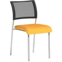 Dynamic Visitor Chair Brunswick Chrome Frame Mesh Back Senna Yellow Fabric Seat Without Arms