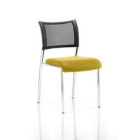 Dynamic Visitor Chair Brunswick Chrome Frame Mesh Back Senna Yellow Fabric Seat Without Arms