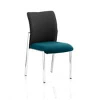 Dynamic Visitor Chair Academy Seat Maringa Teal Seat Black Back Without Arms Fabric