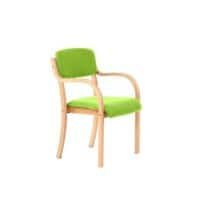 Dynamic Visitor Chair Fixed Armrest Madrid Seat Myrrh Green Fabric