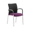 Dynamic Visitor Chair Fixed Armrest Academy Seat Tansy Purple Seat Black Back Fabric