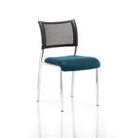 Dynamic Visitor Chair Brunswick Chrome Frame Mesh Back Maringa Teal Fabric Seat Without Arms