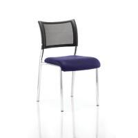 Dynamic Visitor Chair Brunswick Chrome Frame Mesh Back Stevia Blue Fabric Seat Without Arms