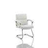Dynamic Cantilever Chair Fixed Armrest Desire White