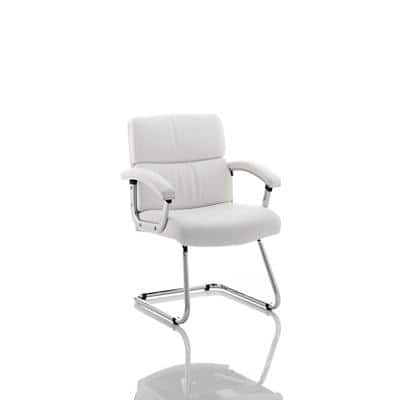 Dynamic Cantilever Chair Fixed Armrest Desire White