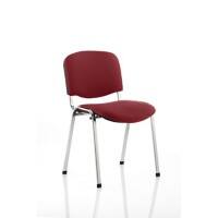 Dynamic Stacking Chair ISO Chrome Frame Ginseng Chilli Fabric Seat Pack of 4 Without Arms