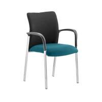 dynamic Academy Visitor Chair Fixed Armrest Maringa Teal Academy 620 x 570 x 870 mm