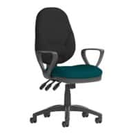 Dynamic Independent Seat & Back Task Operator Chair Loop Arms Eclipse Plus XL Black Back, Maringa Teal Seat Without Headrest High Back