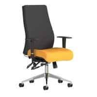 Dynamic Independent Seat & Back Posture Chair Height Adjustable Arms Onyx Ergo Senna Yellow Seat Without Headrest High Back