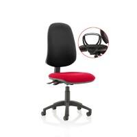 Dynamic Independent Seat & Back Task Operator Chair Loop Arms Eclipse Plus XL Black Back, Bergamot Cherry Seat Without Headrest High Back
