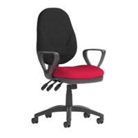 Dynamic Independent Seat & Back Task Operator Chair Loop Arms Eclipse Plus XL Black Back, Bergamot Cherry Seat Without Headrest High Back