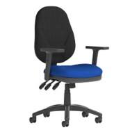 Dynamic Independent Seat & Back Task Operator Chair Height Adjustable Arms Eclipse Plus XL Black Back, Stevia Blue Seat Without Headrest High Back