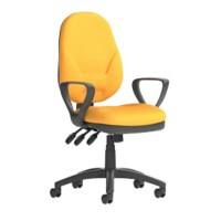 Dynamic Independent Seat & Back Task Operator Chair Loop Arms Eclipse Plus XL Senna Yellow Seat Without Headrest High Back