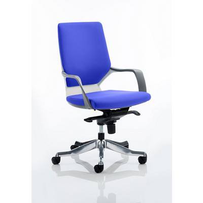 Dynamic Knee Tilt Visitor Chair Fixed Arms Xenon Stevia Blue Seat Without Headrest Medium Back