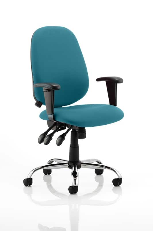dynamic Lisbon Operator Chair Permanent Contact Fabric Height-Adjustable Armrest Maringa Teal 125 kg Lisbon 650 x 650 x 1,040 mm