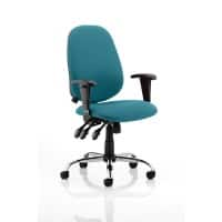 Dynamic Independent Seat & Back Task Operator Chair Height Adjustable Arms Lisbon Maringa Teal Seat Without Headrest High Back