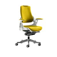 Dynamic Synchro Tilt Executive Chair Height Adjustable Arms Zure Senna Yellow Seat With Headrest High Back
