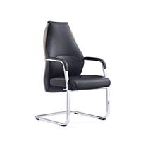 Dynamic Visitor Chair Fixed Arms Cantilever Black Back, Black Seat, White Frame Medium Back