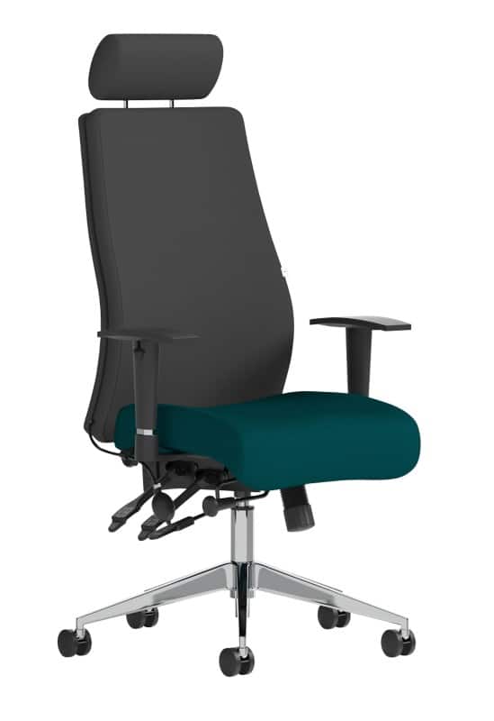 dynamic Onyx Ergo Posture Chair Permanent Contact Fabric Height-Adjustable Armrest Maringa Teal 135 kg Onyx Ergo 610 x 670 x 1,400 mm