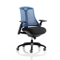 Dynamic Synchro Tilt Task Operator Chair Height Adjustable Arms Flex Blue Back, Black Seat, Black Frame With Medium Back