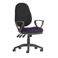 Dynamic Independent Seat & Back Task Operator Chair Loop Arms Eclipse Plus XL Black Back, Tansy purple Seat Without Headrest High Back