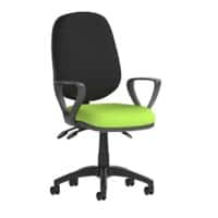 Dynamic Permanent Contact Backrest Task Operator Chair Loop Arms Eclipse Plus III Black Back, Myrrh Green Seat Without Headrest High Back