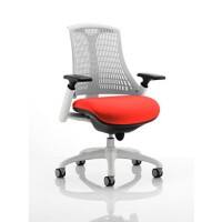 dynamic Flex Operator Chair Synchro Tilt Fabric Height-Adjustable Armrest Red Red, White 110 kg Flex 690 x 680 x 945 mm