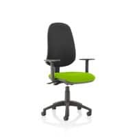 Dynamic Independent Seat & Back Task Operator Chair Height Adjustable Arms Eclipse Plus XL Black Back, Myrrh Green Seat Without Headrest High Back
